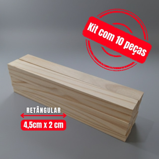 Ripa de Madeira para Artesanato Pinus Kit com 10 un 4,5cm x 2cm Lixada Pronta para Uso em Oferta na Shopee
