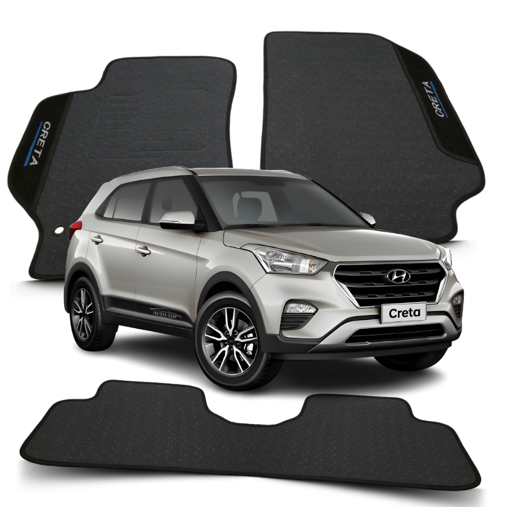 Jogo Tapete  Borracha P/ Hyundai Creta 1.6, Creta 2.0 Ano 2017 2018 2019 2020 2021