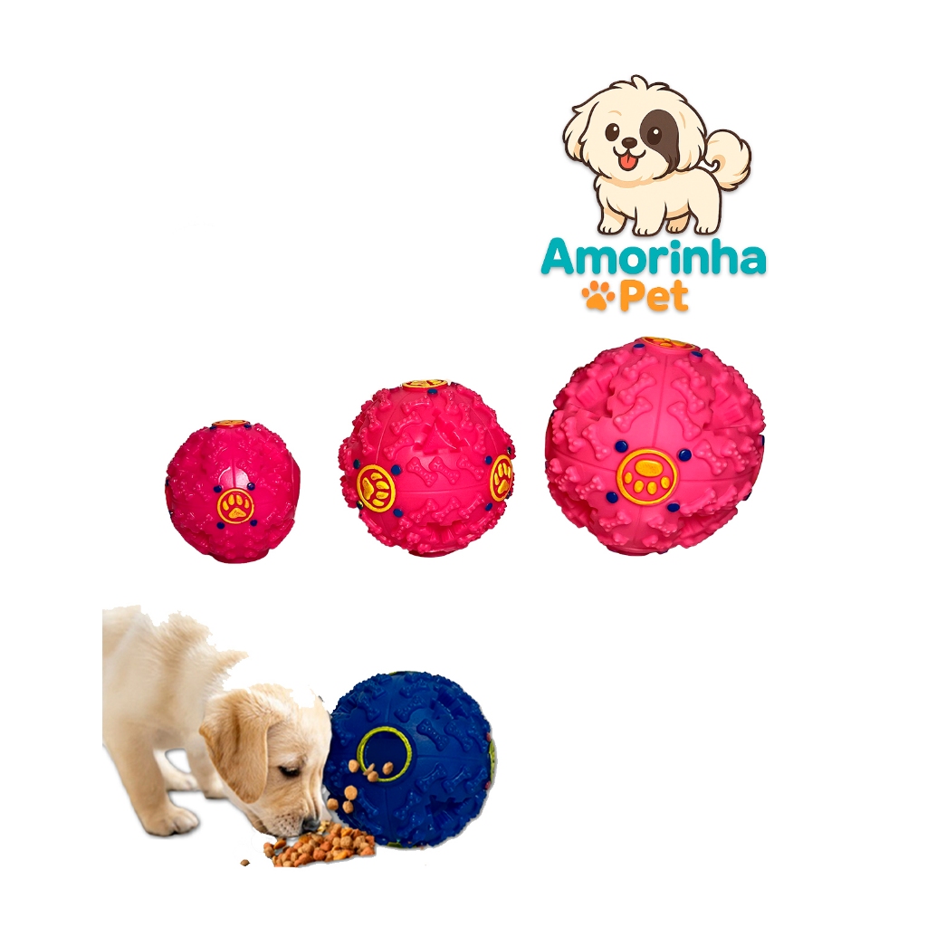 Bolinha Comedouro Lento Anti Estress e Ansiedade com Dispense de ração Pet e Cães Grandes