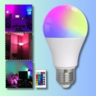 KIT Lâmpada Led Rgbw Bulbo 15w Bivolt E27 com Controle Remoto 16 Cores LUMINAX3 em Oferta na Shopee