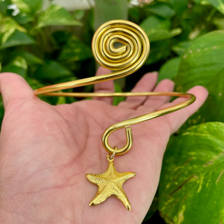 ✨Lançamento Bracelete Espiral Estrela do Mar Moderno Exclusivo Confortável Não oxida Prata Dourado Praiano Místico✨ em Oferta na Shopee