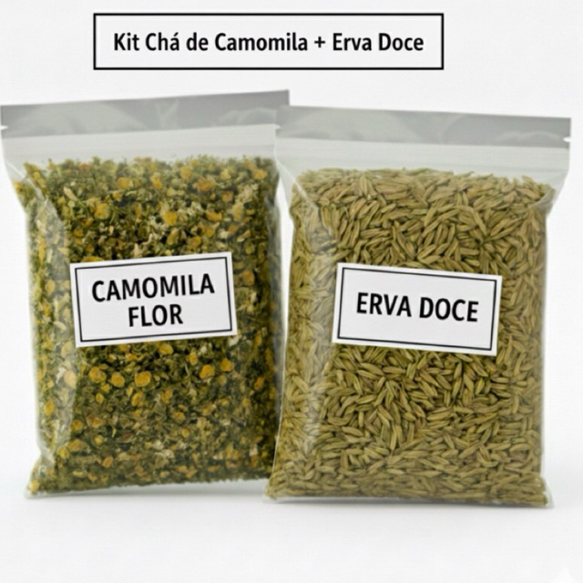 Chá Camomila + Erva Doce a Granel | Aromático e Natural🌱 em Oferta na Shopee