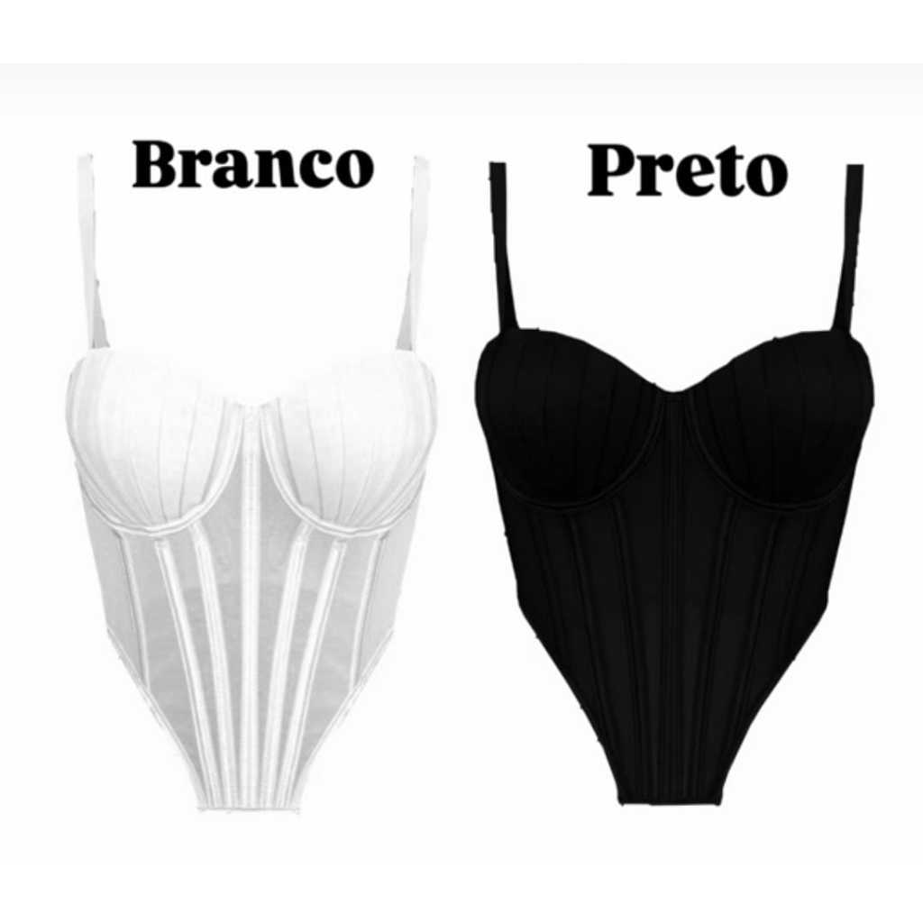 corselete cavado, cropped em Oferta na Shopee