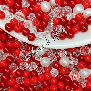 Aprox. 380 pçs Blend Mix Vermelho Perola Miçanga Leitosa Cristais Pedraria brincos bijuterias Diy em Oferta na Shopee