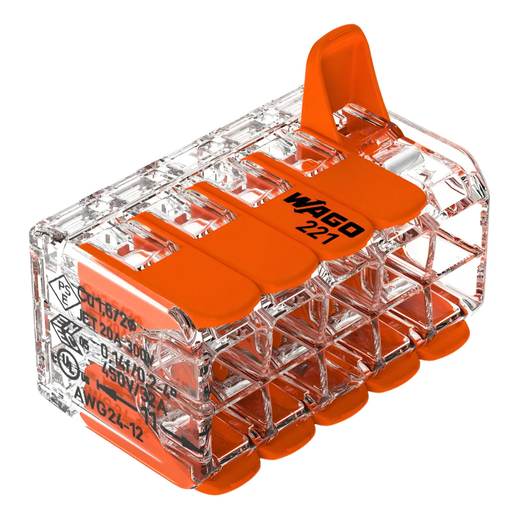 Conector Emenda Alavancas 10 Polos 450v 32a 4mm 21-420 Laranja - Wago em Oferta na Shopee