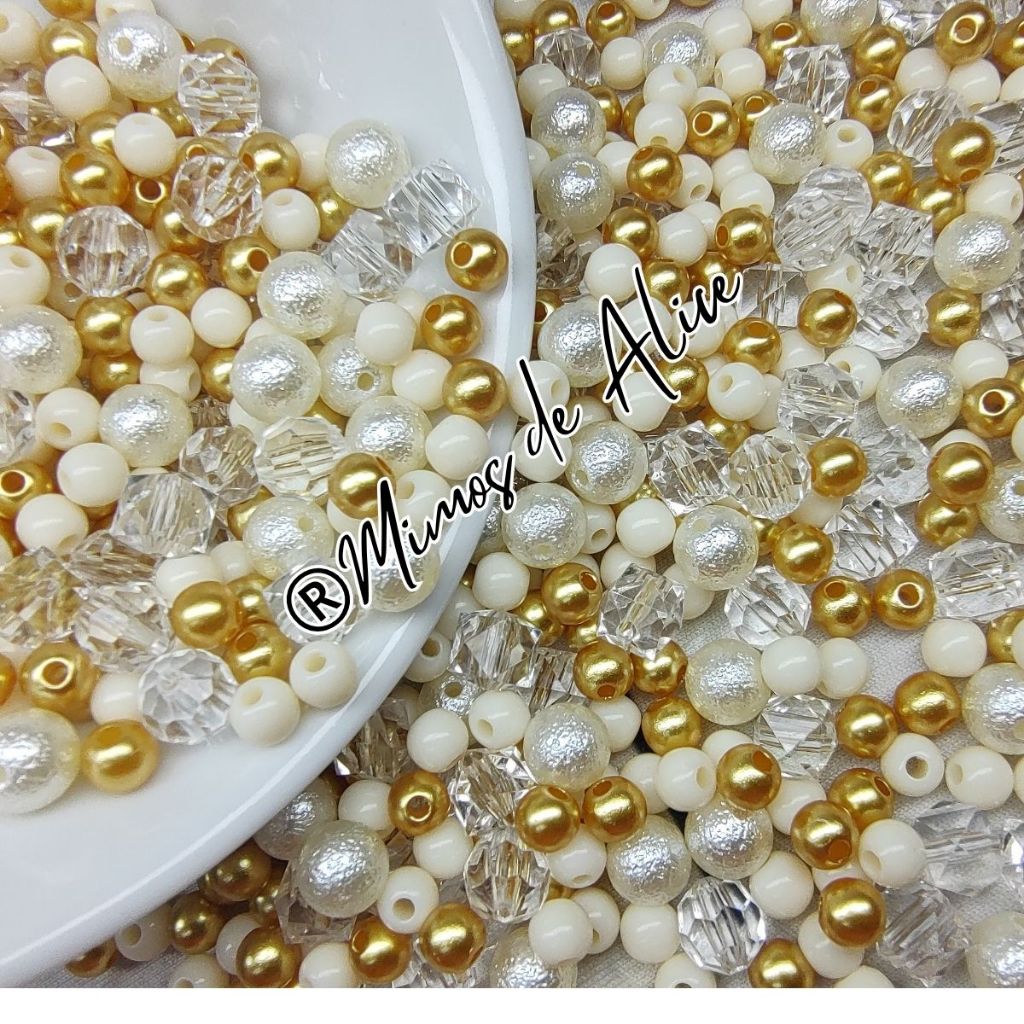 Blend Mix Perola Miçanga Leitosa Cristais Pedraria para brincos artesanatos Colares bijuterias Diy em Oferta na Shopee