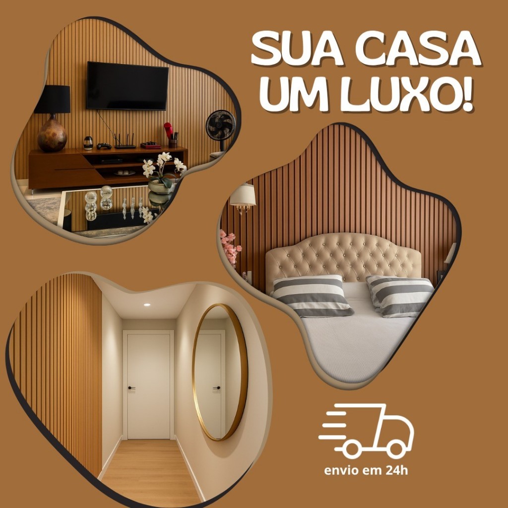 KIT 5 ATÉ 100 PLACAS RIPADA DECORATIVA MDF MADEIRA DE QUALIDADE PREMIUM 45x10cm SALA TV ESCRITÓRIO