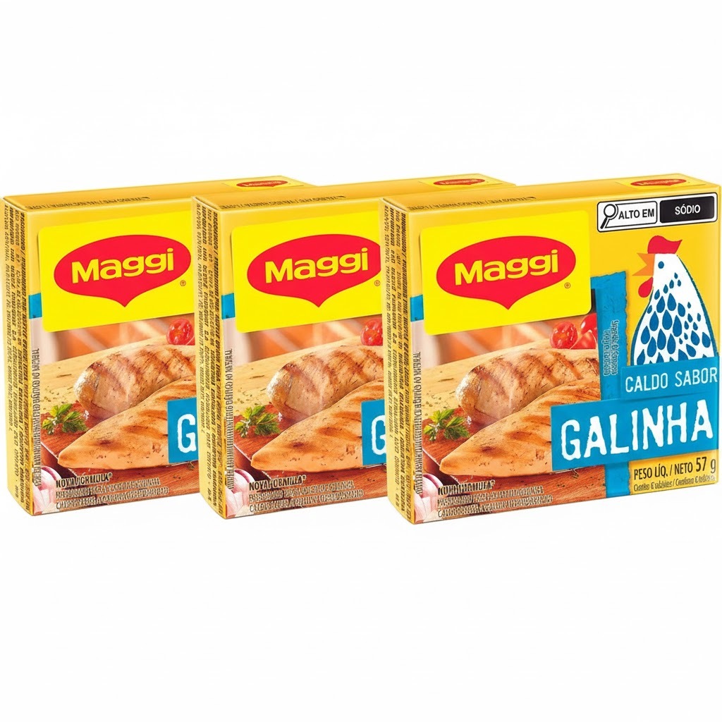 Kit C/ 3 Caldo Em Po Galinha Maggi Caixa 57g