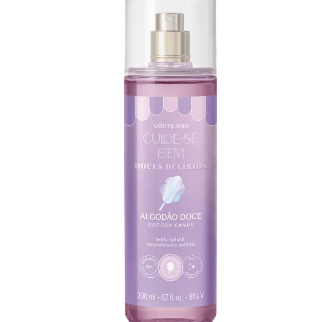 Body Splash Desodorante Colônia Cuide-se Bem Doces Delírios Algodão Doce 200ml O Boticário