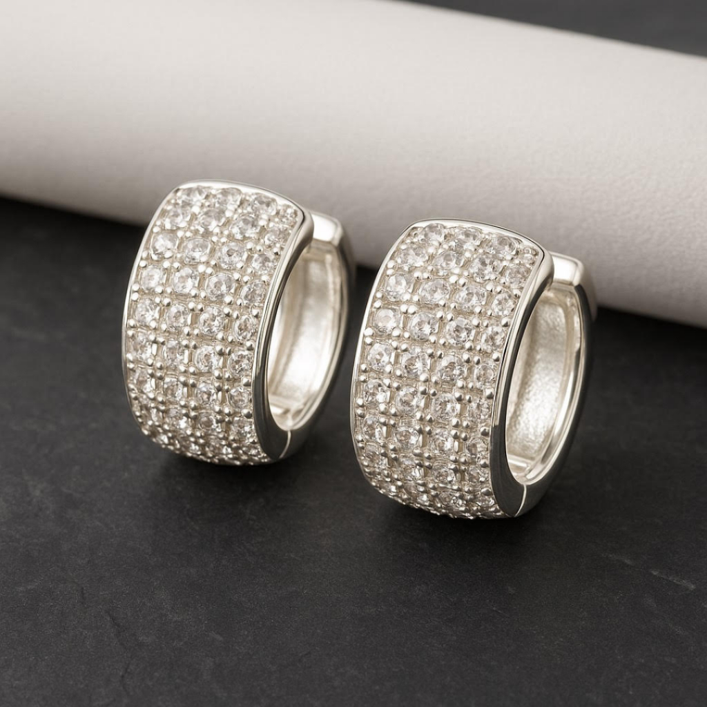 Brinco Masculino Argola Neymar Prata Cravejado Zirconia Banhado em Oferta na Shopee