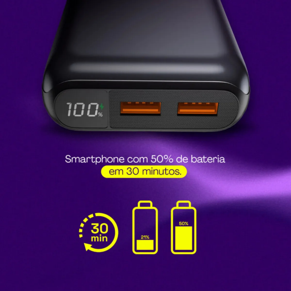 Detalhes do Carregador Power Bank 20000mah Usb-c Portátil Rápido Cinza Espacial - Geonav