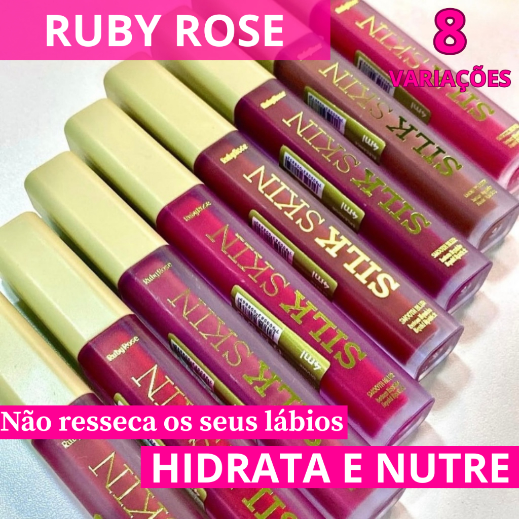 Batom Líquido Silk Skin Smooth Blur Ruby Rose Matte Aveludado Longa Duração Alta Pigmentação