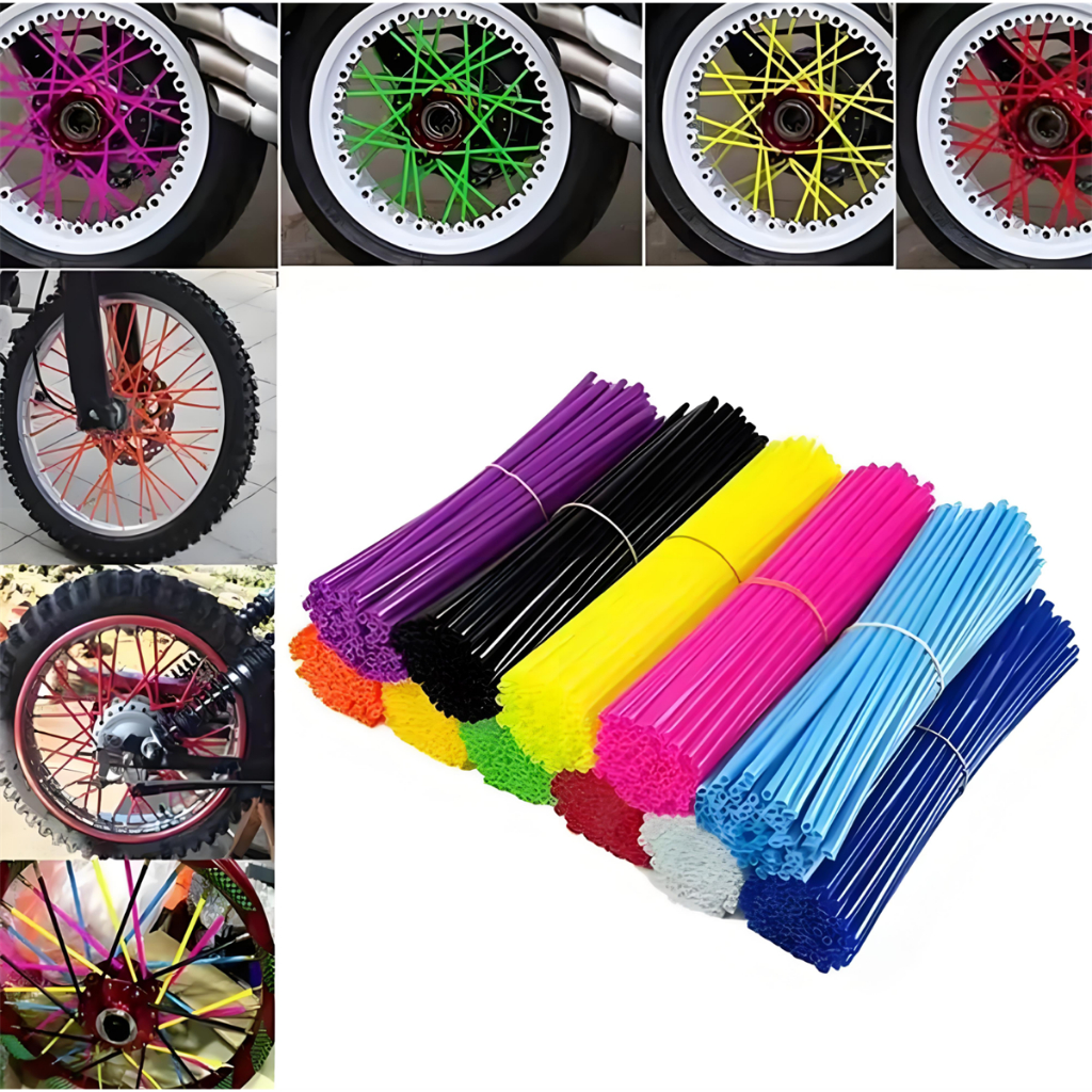 Capa De Raio Para Bike Moto Cadeira De Rodas Universal Bicicleta Canudo Cores 76PCS