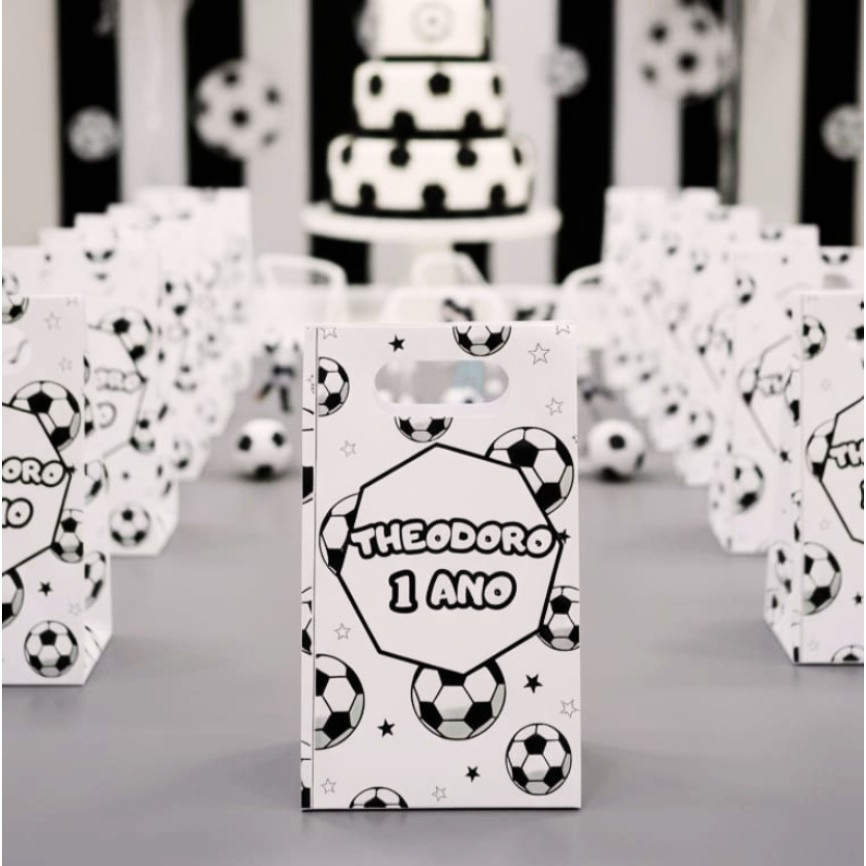 LEMBRANCINHAS SACOLINHAS PERSONALIZADAS FUTEBOL em Oferta na Shopee