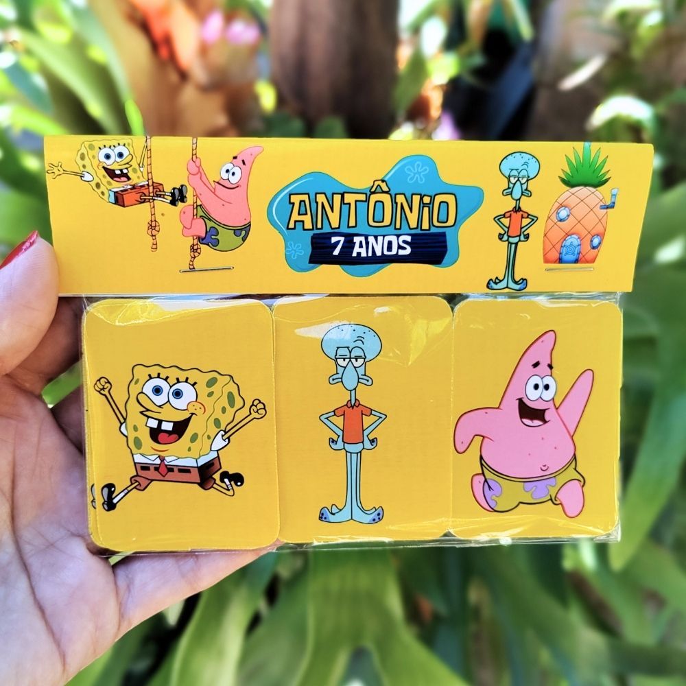 Jogo da Memória Bob Esponja Personalizado Lembrancinhas Festa Infantil Aniversário
