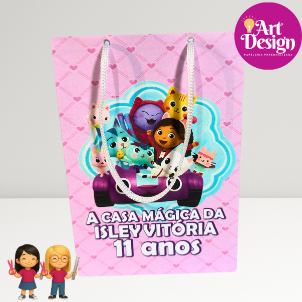 Sacolinha personalizada A Casa Magica da Gaby PEGUE E MONTE /  Personalizados / lembrancinhas Aniversário / Envio Rápido