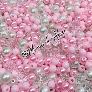 Aprox. 380 pçs Blend Mix Rosa Perola Miçanga Leitosa Cristais Pedraria brincos bijuterias Diy em Oferta na Shopee