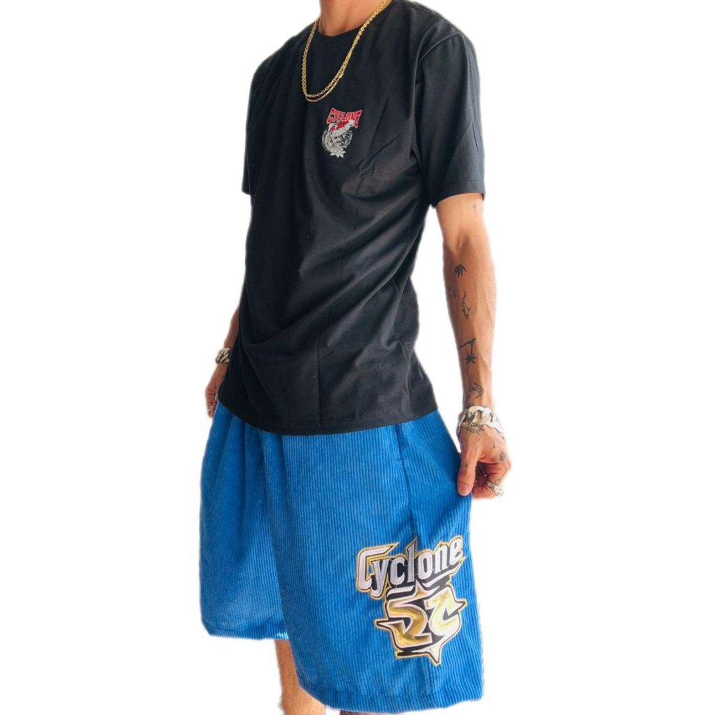 Bermuda Da Cyclone Veludo  Mandrake + Camiseta Algodão Pop