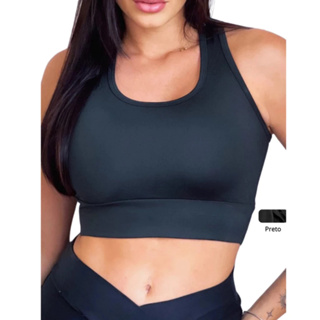 Kit 3 Top Academia Feminino Alta Sustentação Compressão Suplex Fitness Treino Plus Size G1 G2 G3 em Oferta na Shopee