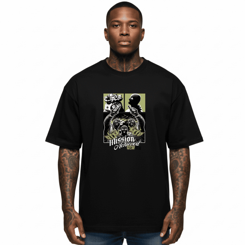 Camiseta Oversized Masculina Streetwear Estampada | Camiseta Casual Premium Estilo Urbano