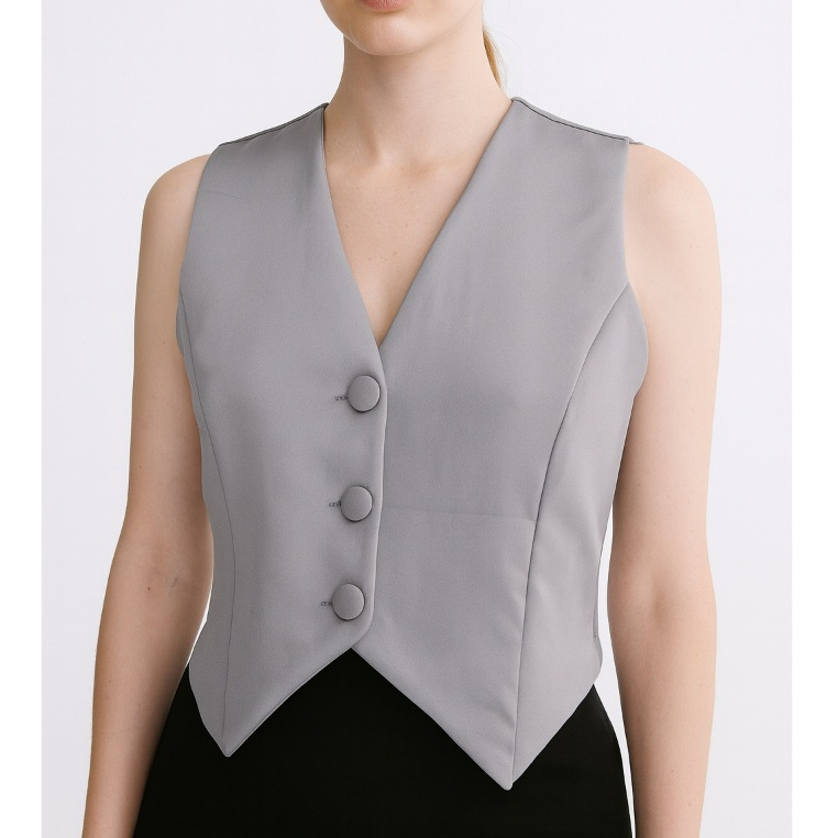 Colete Feminino | Alfaiataria Premium, Botões Frontais, Ideal para Trabalho e Eventos em Oferta na Shopee