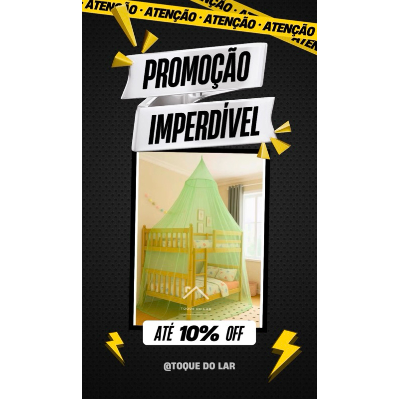 MOSQUITEIRO DE TETO P/ CAMA DE BELICHE E CAMA SUPER KING, COM ELÁSTICO.
