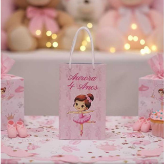 Sacolinha P Personalizada BAILARINA • Festa Infantil • Lembrancinha Faço Qualquer Tema em Oferta na Shopee