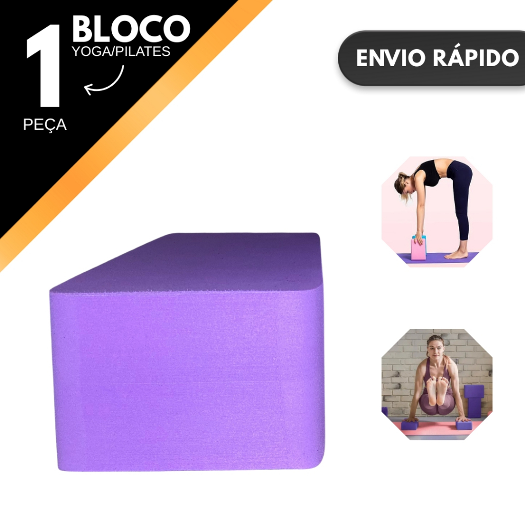 1 Bloco de Yoga/Pilates/Fisioterapia Alongamento Alta Densidade