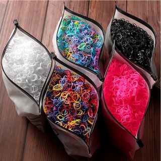 Kit 1000/2000/3000 Peças Bolsa Elástico De Cabelo Feminino Descartável Multicolorido em Oferta na Shopee