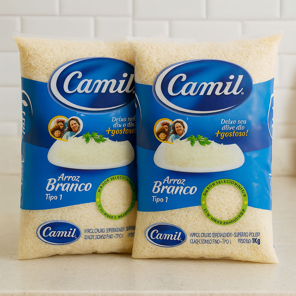 Kit com 2 Arroz Camil Tipo 1 1kg – Combo com 2 Unidades • Grãos Selecionados • Arroz Branco Soltinho | Envio Imediato!