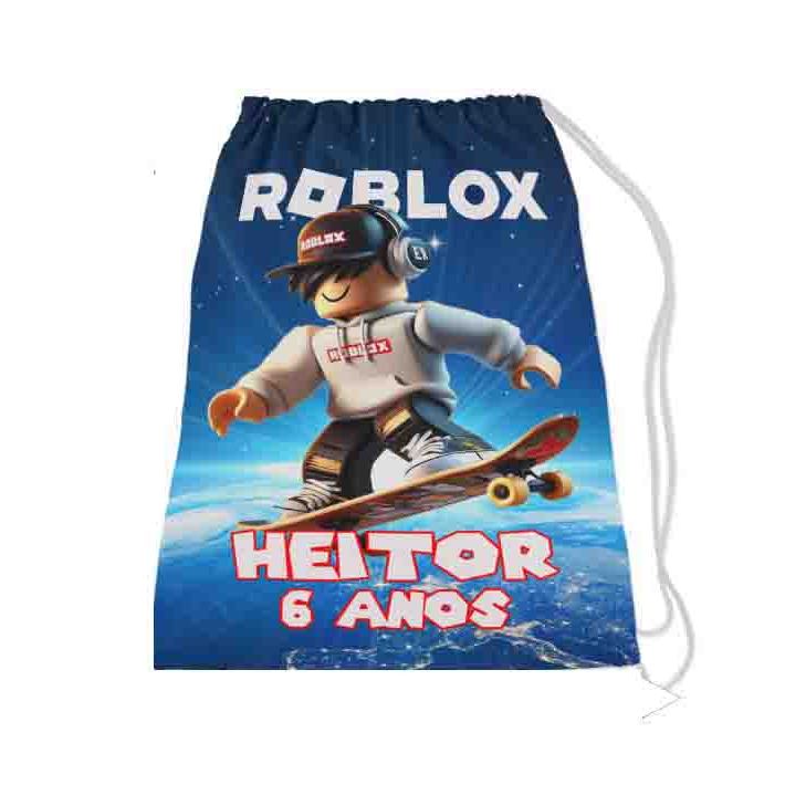 Kit Mochilinha Sacolinha Mochila Saco Sacochila Saquinho Lembrancinha Brinde Aniversario Personalizadas ROBLOX