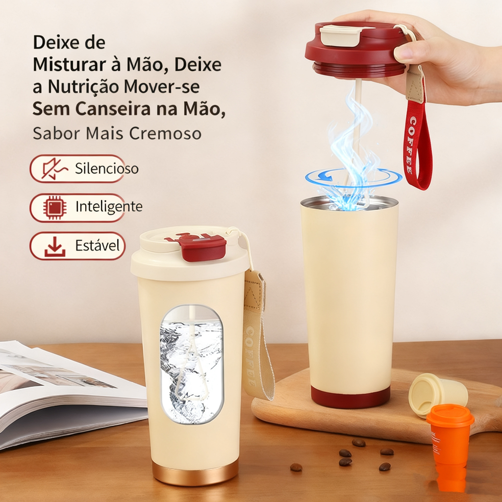 Copo Misturador 316 Inox 500ml | Automático Portátil para Café Suco e Proteína em Oferta na Shopee