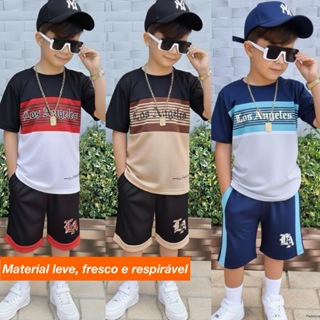Conjunto Infantil Menino Verão Dry Fit Short + Camisa 2 a 12 anos Leve e Confortável em Oferta na Shopee