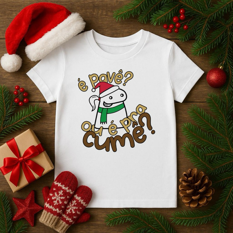 Camiseta para usar no Natal - Flork piada de tio é pavê ou pra comer?