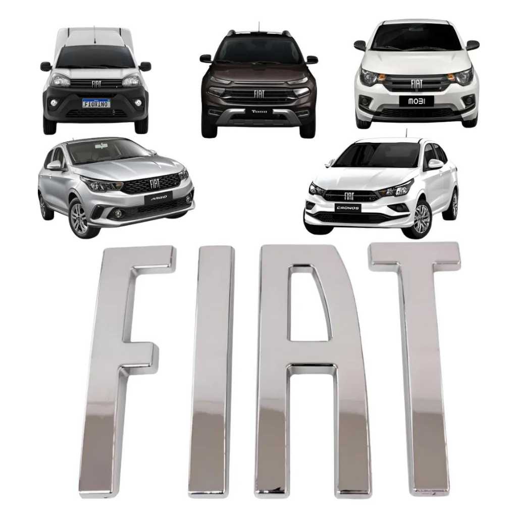 Emblema Letreiro Original Fiat Grade Argo Cronos Toro Mobi Nova Fiorino Cromado 100264211