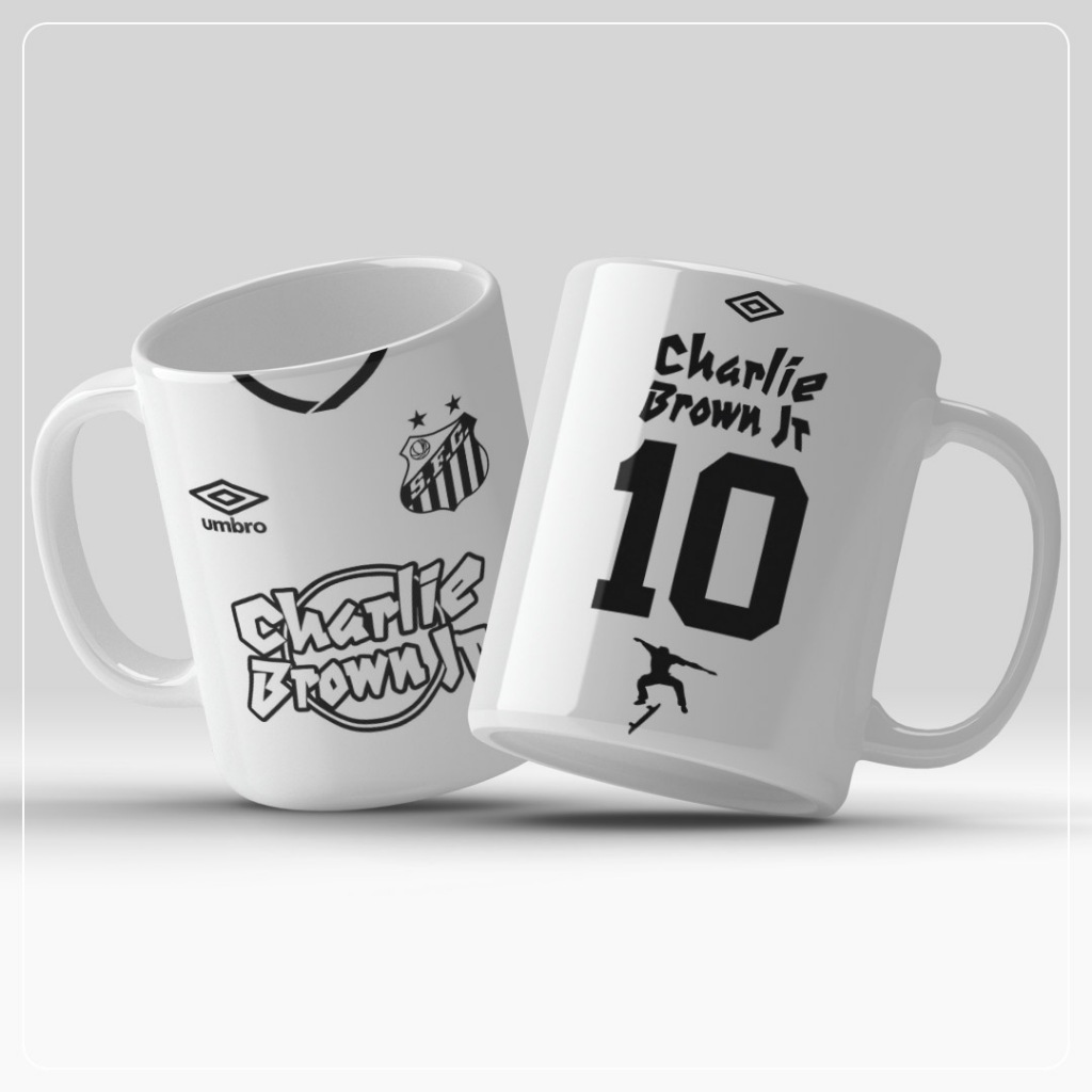 Caneca Personalizada Santos Charlie Bronw Jr. Times Brasileiros