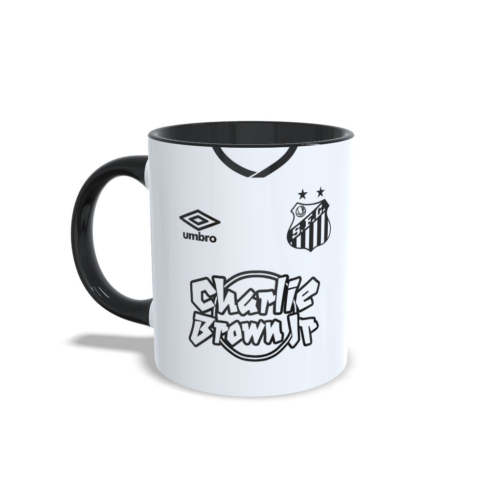 Caneca Santos Charlie Bronw Jr. Times Brasileiros - Preto