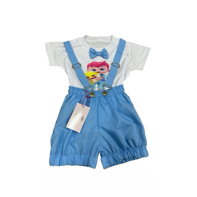 BEBEFINN MACACÃO TEMÁTICO JARDINEIRA INFANTIL MENINO — imagem 2 de 2