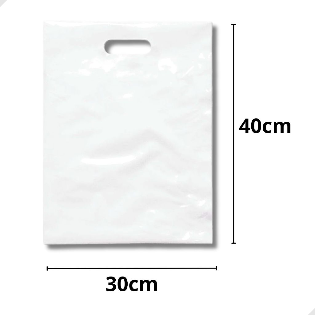 Sacola Boca de Palhaço Plástica 30x40 Branca Kit 100 Unidades em Oferta na Shopee