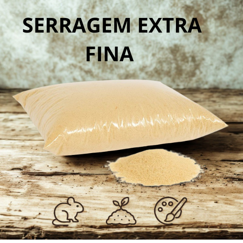 Pó de Serragem De Madeira De Pinus Extra Fina Peneirado 500g a 5kg (100% seca e limpa)