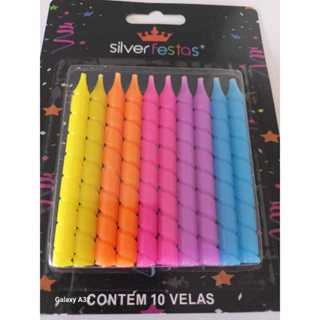 Vela Palito Espiral 10cm ArcoIris Colorida Festa Comemorações em Oferta na Shopee