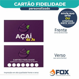 Cartão Fidelidade Personalizado - 50/100/500/1000 unidades - ARTE GRÁTIS em Oferta na Shopee