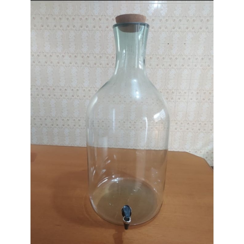 Garrafão Gigante  de Vidro 34 litros com Rolha e Torneira
