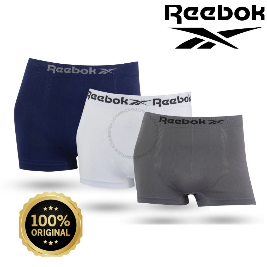 Kit 3 Cuecas Boxer Reebok Masculina Original Lisa Microfibra