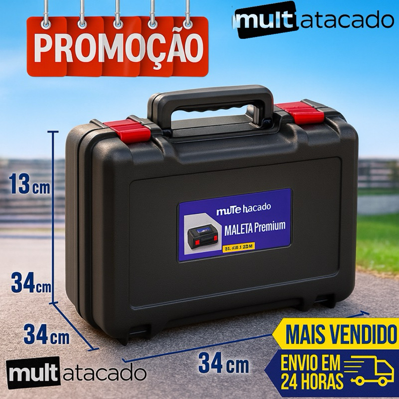 Caixa de Ferramentas Grande Reforçada Fecho Metal 18.3" Maleta Ferramentas Pesca Caixa de Ferramenta — R$ 21,90 em Shopee, 12% OFF