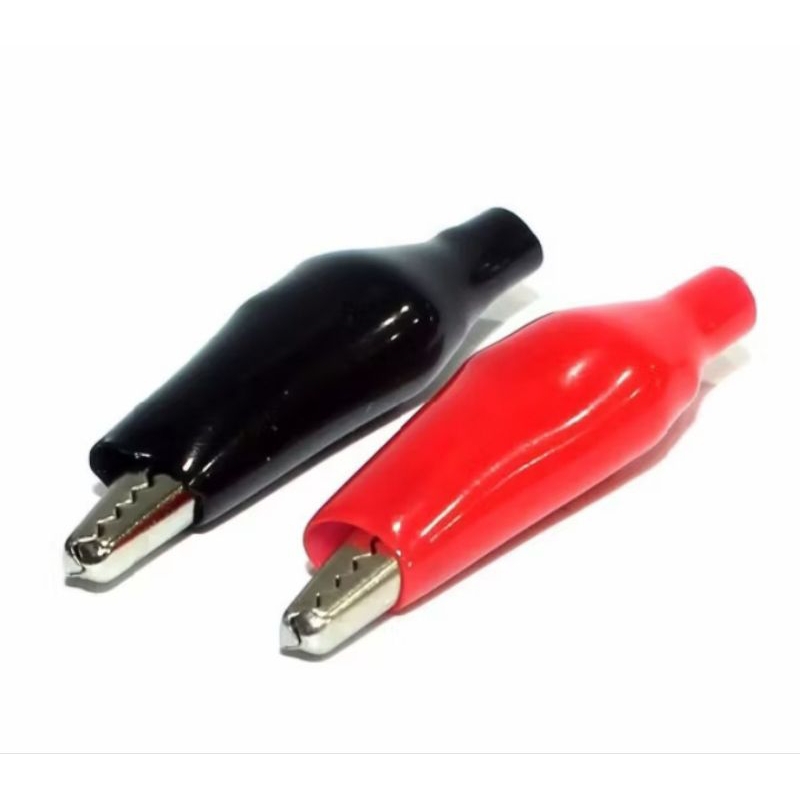 Garras de jacaré 28mm par (preto/vermelho) em Oferta na Shopee