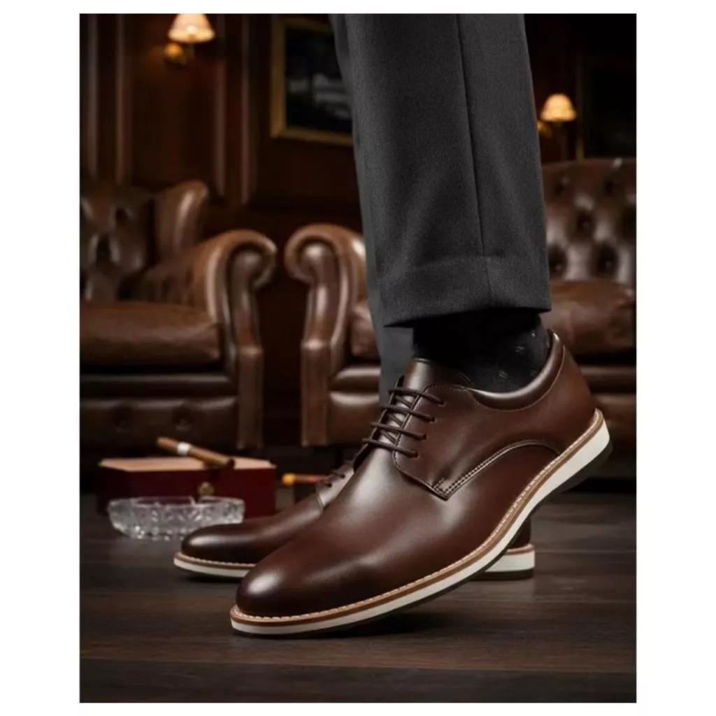 Sapato Casual Masculino Oxford Classico Preto Marrom Sapatenis Social Confortável Festa Trabalho Dia a Dia Promoção
