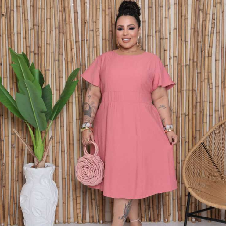 Vestido Feminino Plus Size Evangélico Sensorial Premium Forrado com Lastex nas costas Manga Elegante Veste 48 e 50 em Oferta na Shopee