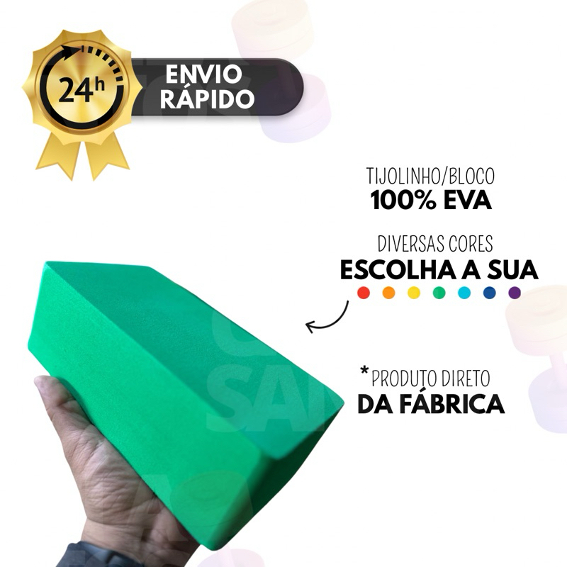 Kit 40 Bloco de Yoga/Pilates/Fisioterapia Alongamento Alta Densidade