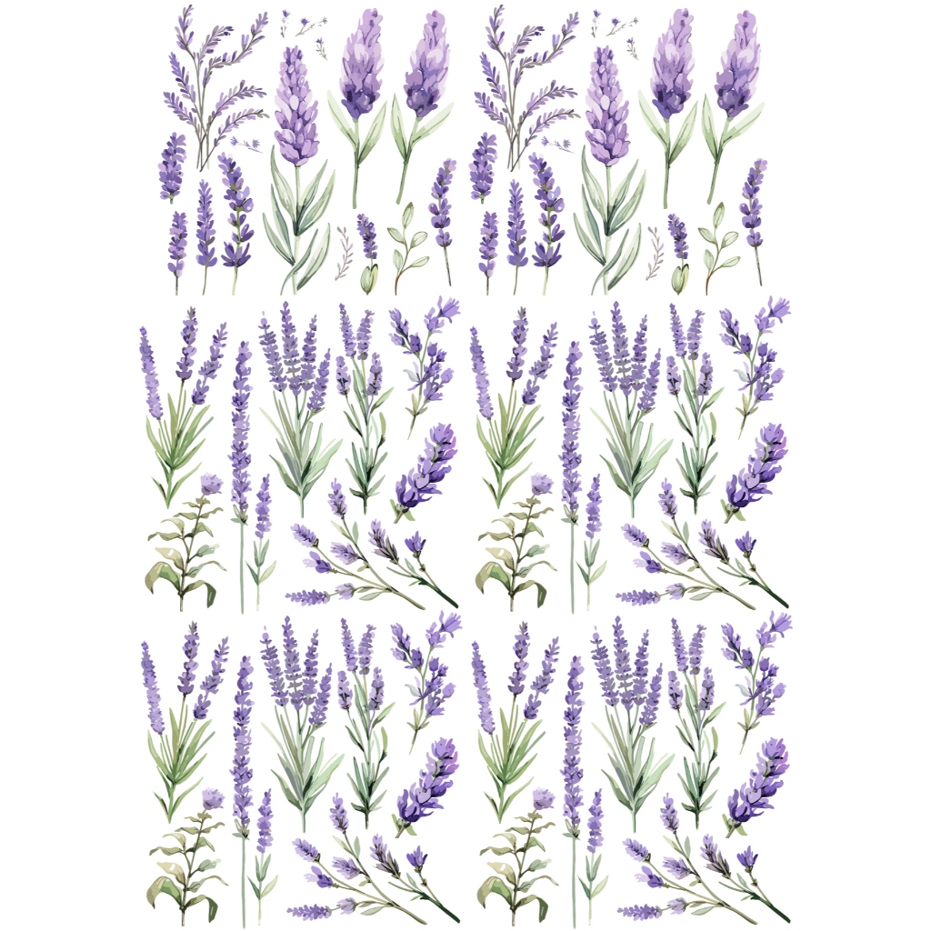 Decalque Porcelana Forno Caseiro Baixa Temp - Lavandas 3